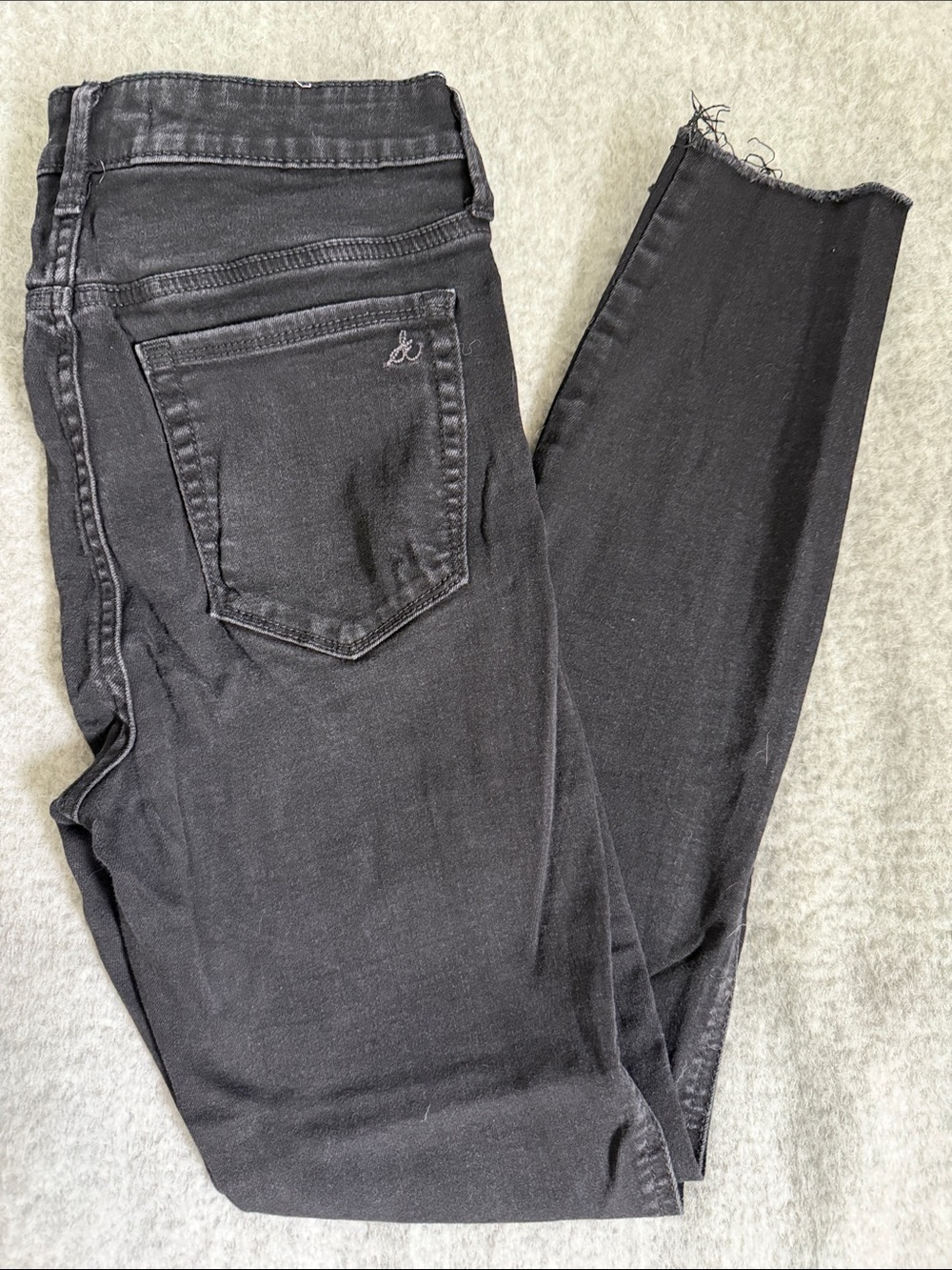Sam Edelman Black Skinny Jeans with Frayed Hem